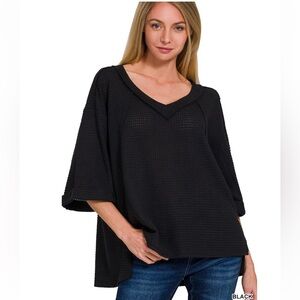 A Girl Thing Black V-Neck Top